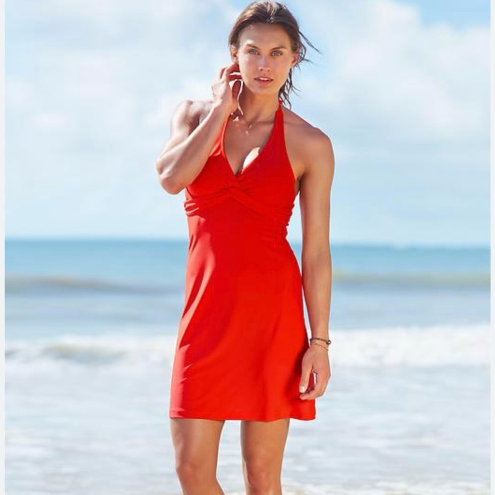 Athleta Tara Halter Swim Dress 38 D/DD